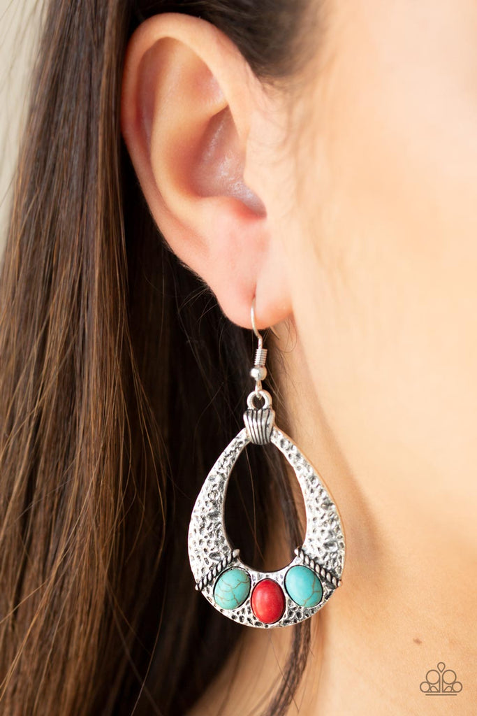 Paparazzi-Terra Terrific-Multi Earring-Stone-Red and Blue - The Sassy Sparkle