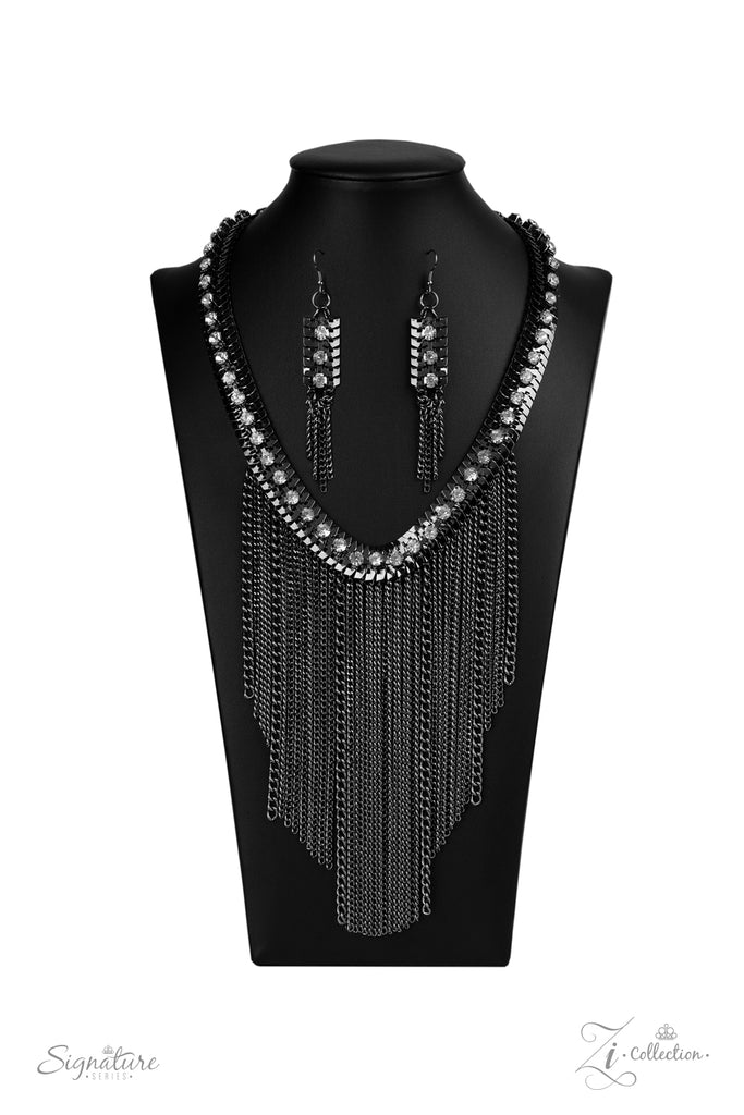 The Alex-2020 Zi Collection Signature Series Necklace-Gunmetal-Paparazzi - The Sassy Sparkle