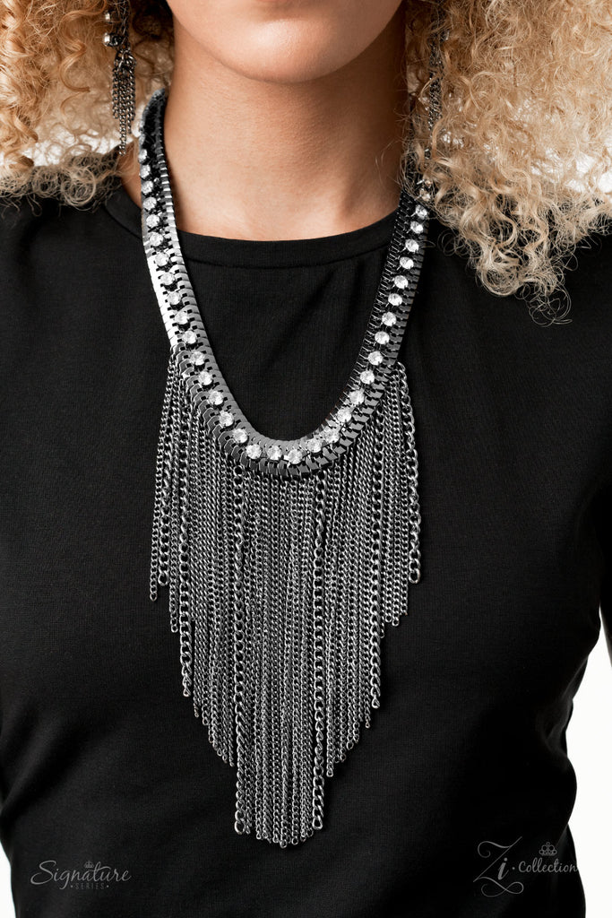 The Alex-2020 Zi Collection Signature Series Necklace-Gunmetal-Paparazzi - The Sassy Sparkle