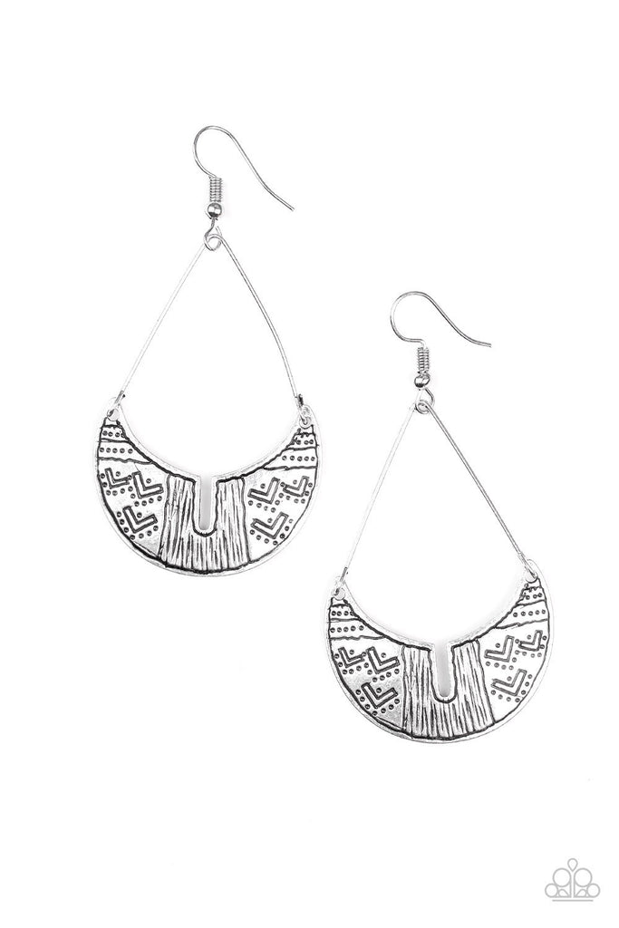 Trading Post Trending - Silver Earring-Paparazzi - The Sassy Sparkle