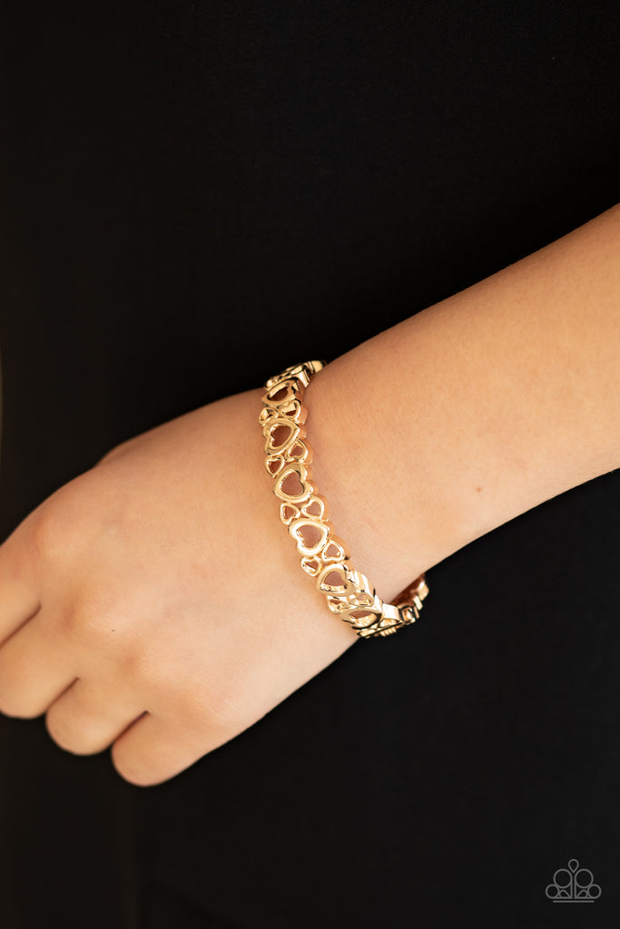 You HEART The Lady!-Gold Bracelet-Paparazzi - The Sassy Sparkle