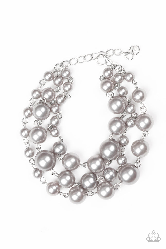 Until the End of TIMELESS - Silver Pearl Bracelet-Paparazzi - The Sassy Sparkle