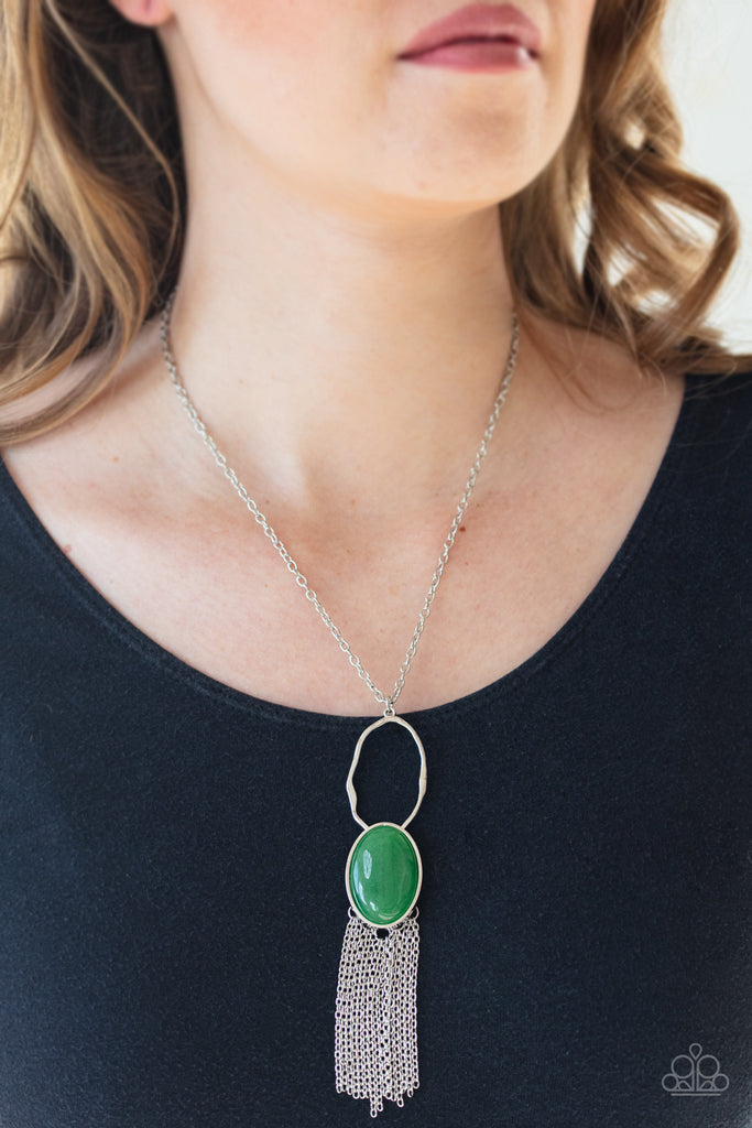 Dewy Desert - Green Necklace-Paparazzi