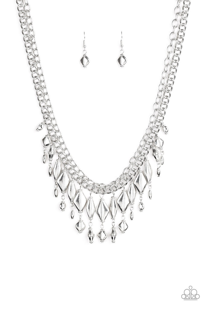 Trinket Trade - Silver-Paparazzi Necklace - The Sassy Sparkle
