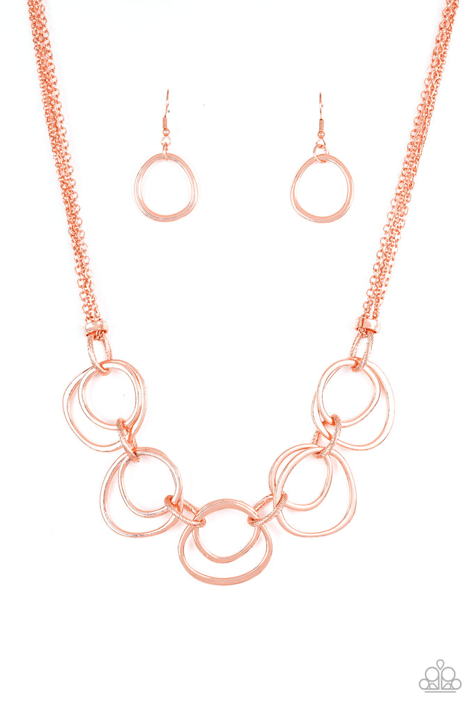 Asymmetrical Adornment - Copper Necklace-Paparazzi
