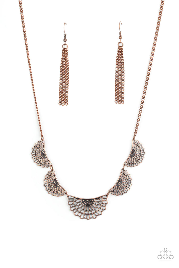 Fanned Out Fashion - Vintage Copper Necklace-Paparazzi