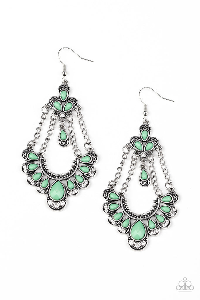 Unique Chic - Green Earring-Paparazzi - The Sassy Sparkle