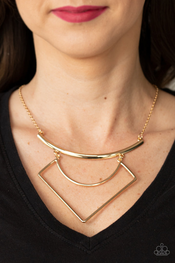 Egyptian Edge - Gold Necklace-Paparazzi