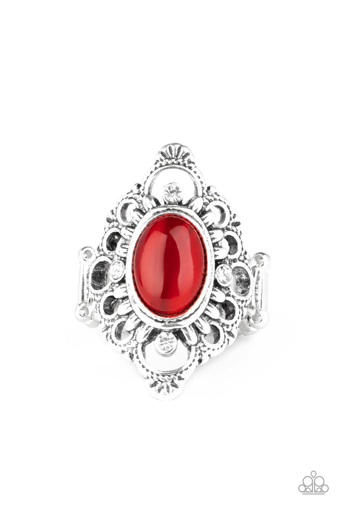 Elegantly Enchanted - Red Ring-Paparazzi