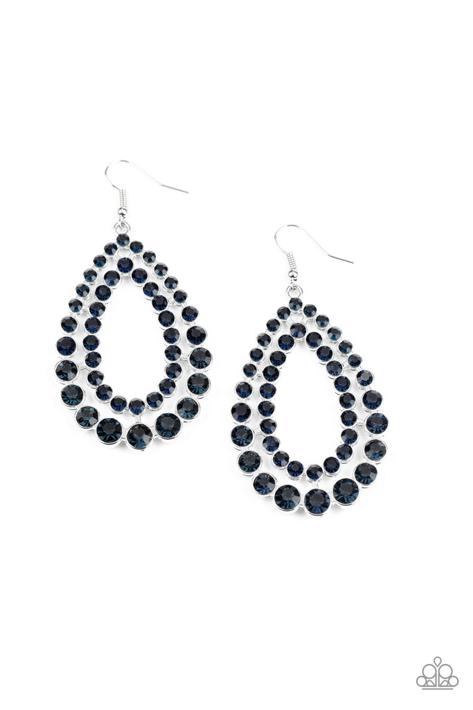 Glacial Glaze - Blue Earring-Paparazzi