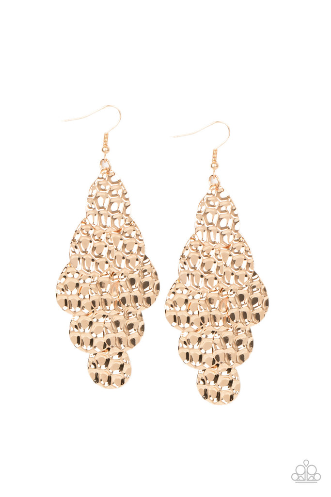 Instant Incandescence - Gold Earring-Paparazzi - The Sassy Sparkle