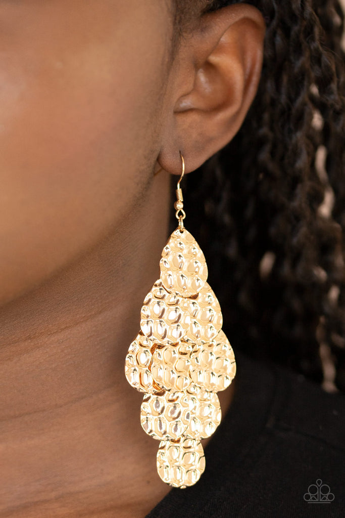 Instant Incandescence - Gold Earring-Paparazzi - The Sassy Sparkle