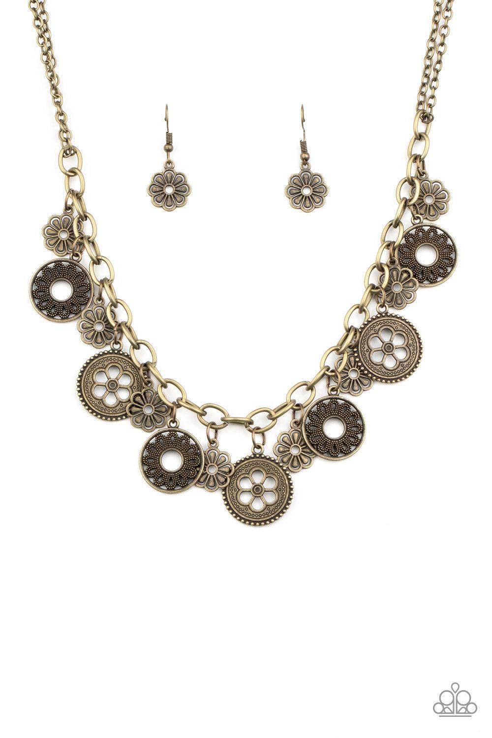 Meadow Masquerade - Brass Necklace-Paparazzi