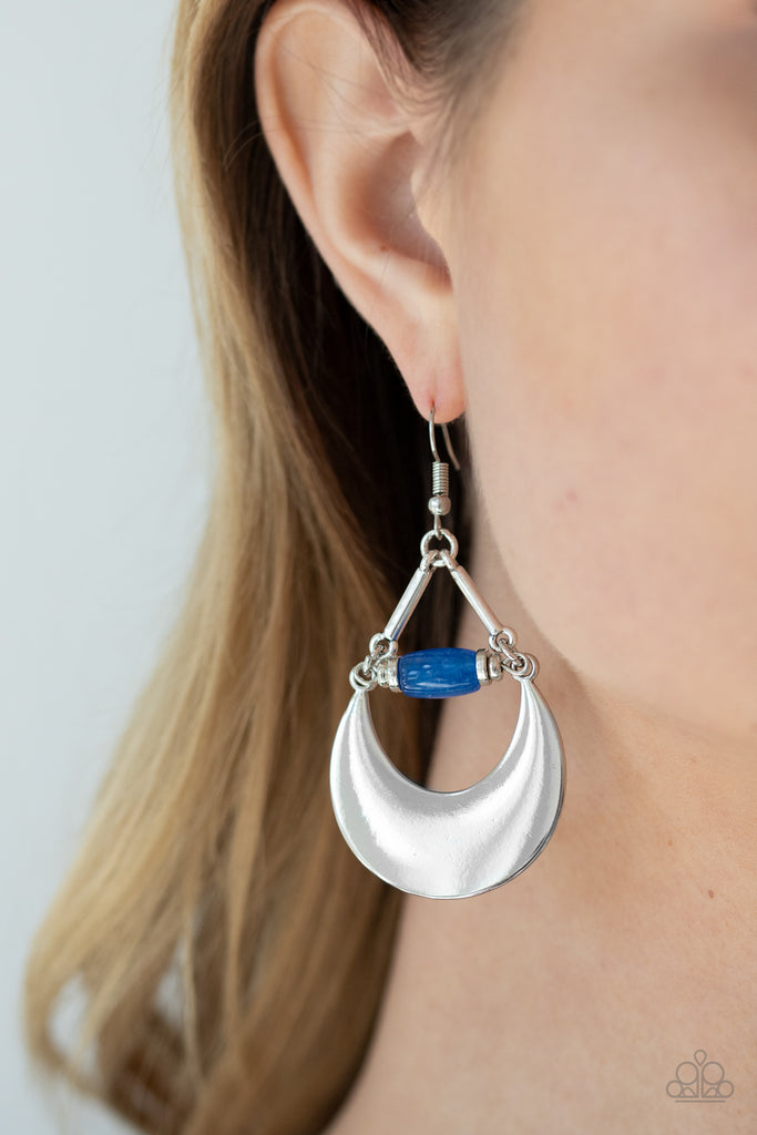 Mystical Moonbeams - Blue Earring-Paparazzi