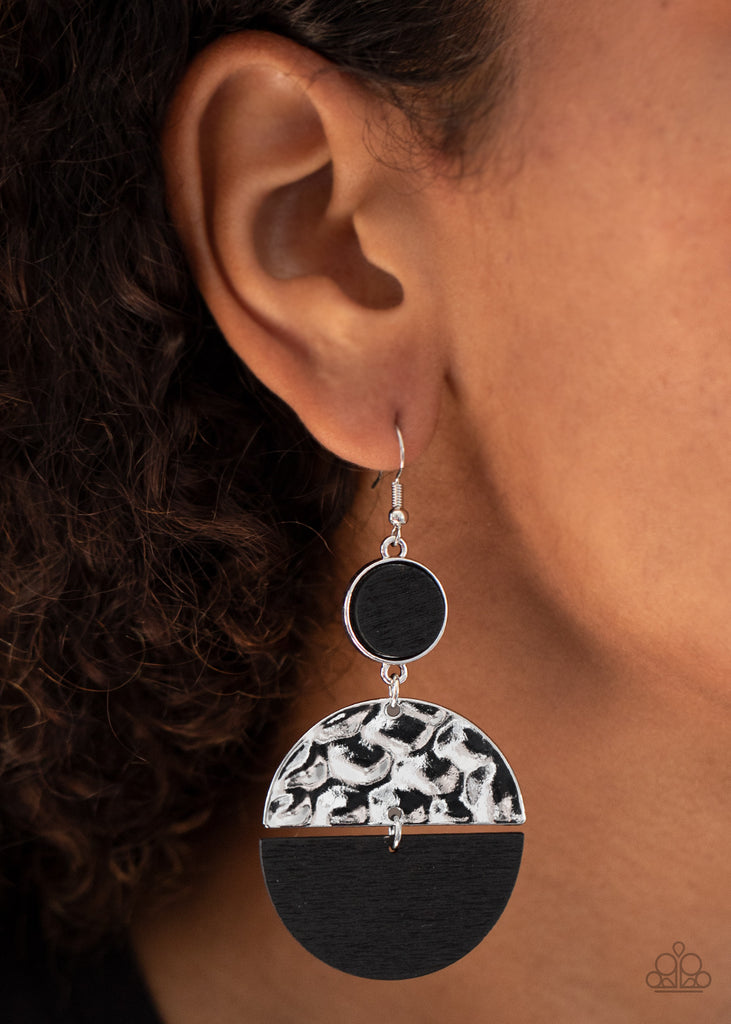 Natural Element - Black Paparazzi Earring - The Sassy Sparkle