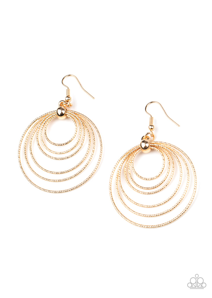 Elliptical Elegance - Gold Earring-Paparazzi