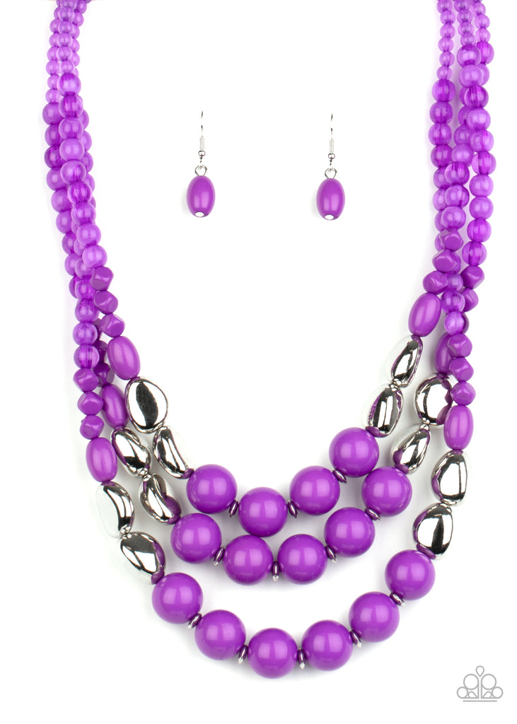 Flamingo Flamboyance - Purple Necklace-Paparazzi