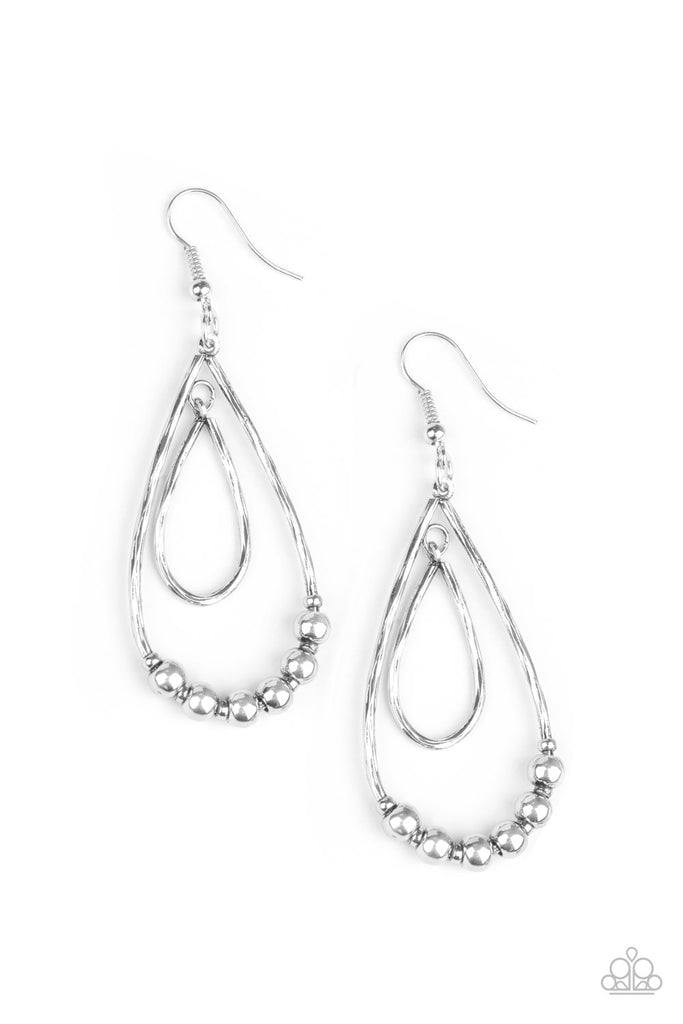 Artisanal Applique - Silver-Earring-Paparazzi - The Sassy Sparkle