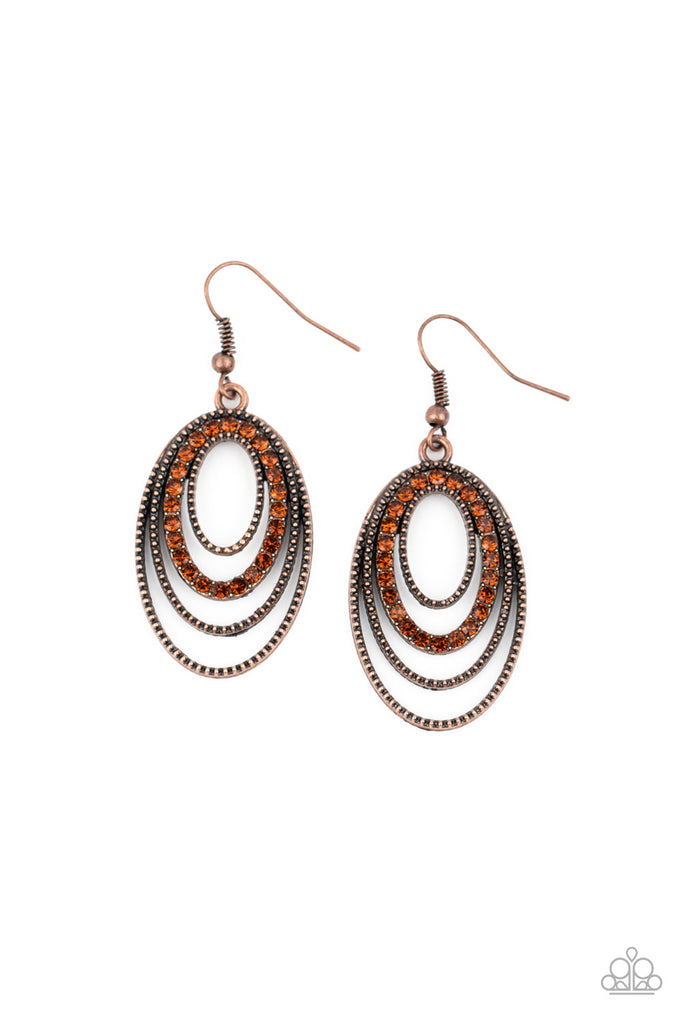 Date Night Diva - Copper Earring-Paparazzi - The Sassy Sparkle