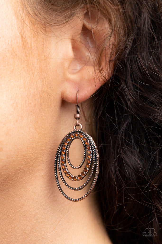 Date Night Diva - Vintage Copper Earring-Paparazzi