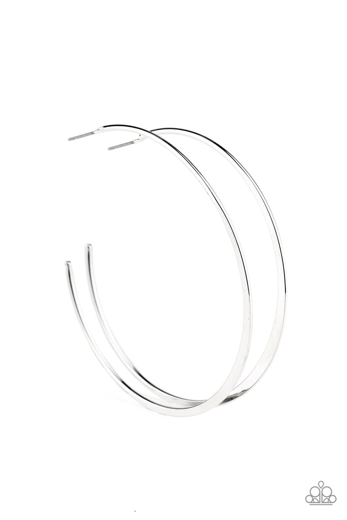 Dont Lose Your Edge - Silver Hoop Earring-Paparazzi - The Sassy Sparkle