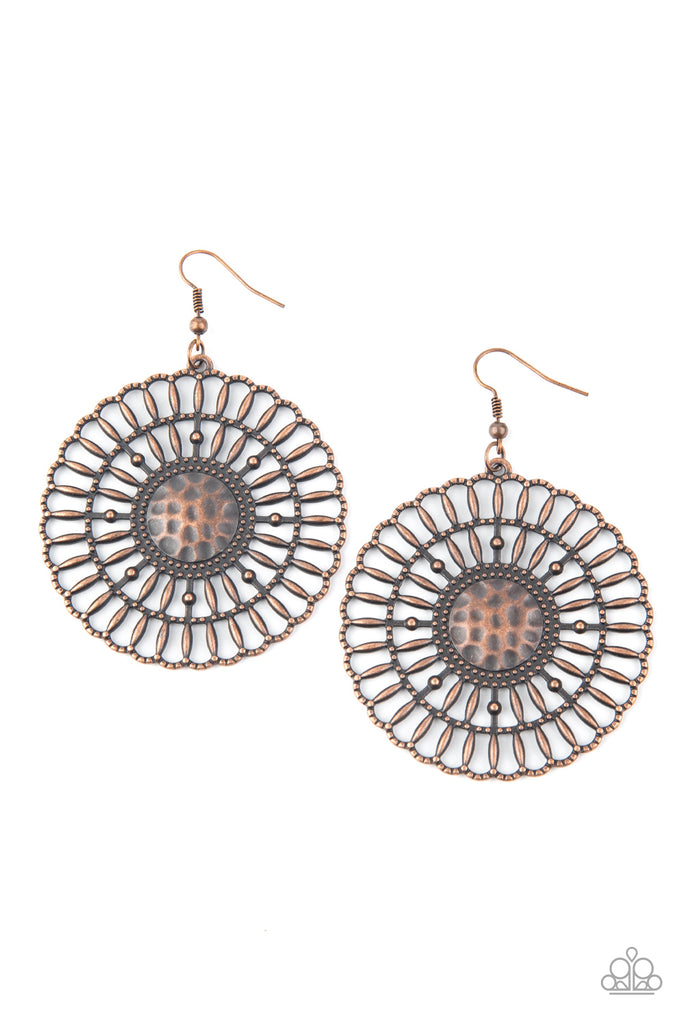 Rustic Groves - Vintage Copper Earring-Paparazzi