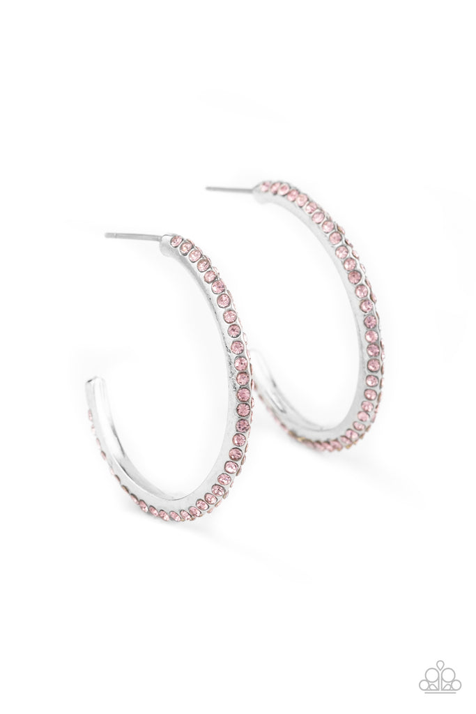Dont Think Twice - Pink Hoop Earring-Paparazzi - The Sassy Sparkle