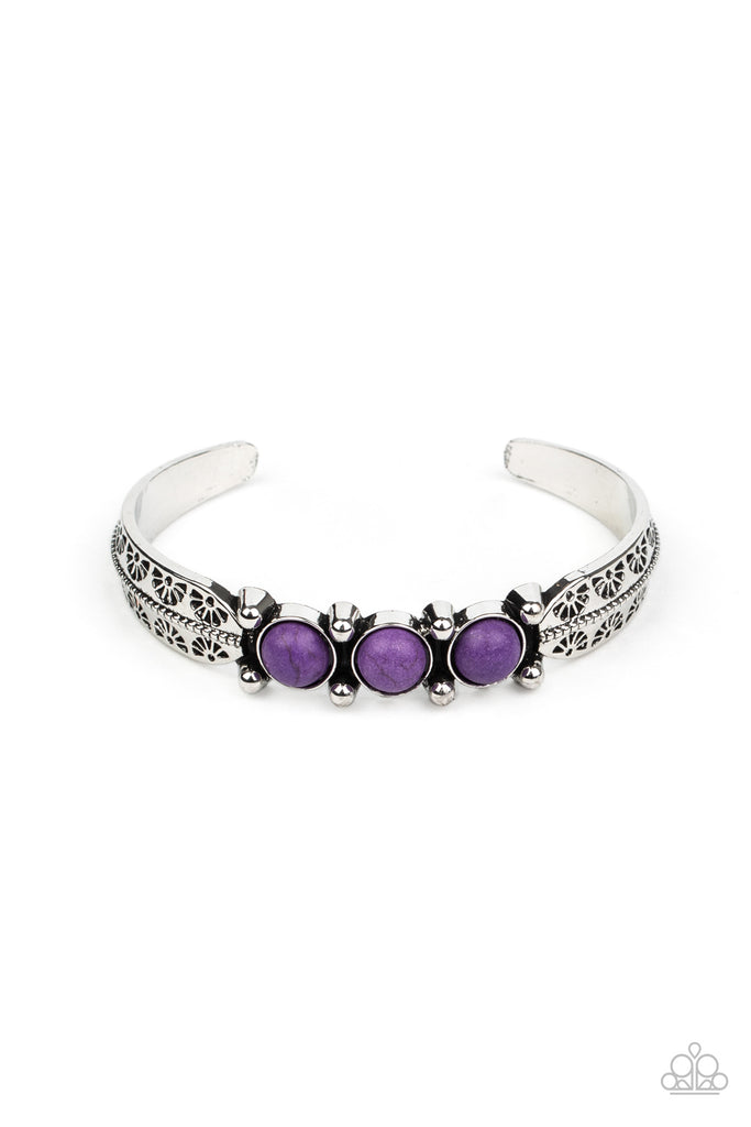 Mojave Glyphs - Purple Stone Bracelet-Paparazzi