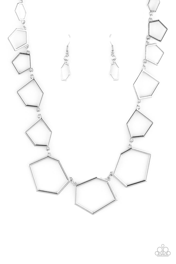 Full Frame Fashion - Silver Necklace-Paparazzi - The Sassy Sparkle