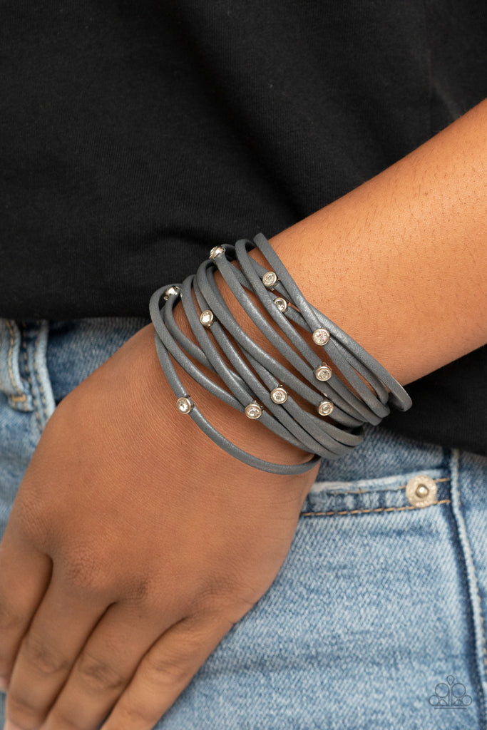Fearlessly Layered - Silver Urban Bracelet-Paparazzi