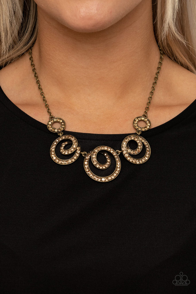 Total Head-Turner - Brass Paparazzi Necklace