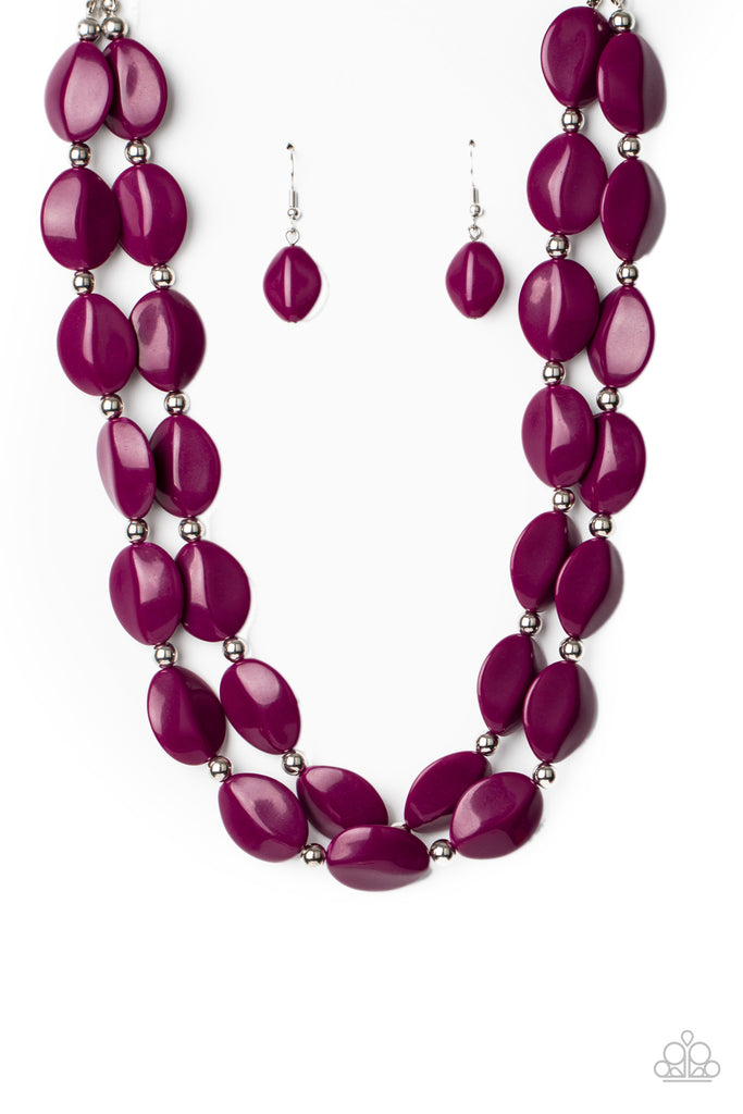 Two-Story Stunner - Purple Necklace-Paparazzi - The Sassy Sparkle