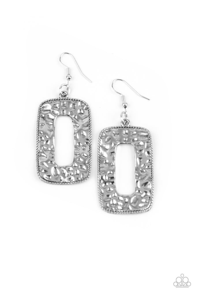 Primal Elements - Silver Earring-Paparazzi - The Sassy Sparkle