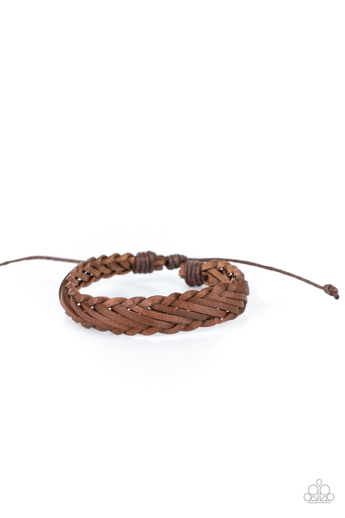 Rodeo Roundup - Brown Leather Urban Bracelet-Paparazzi