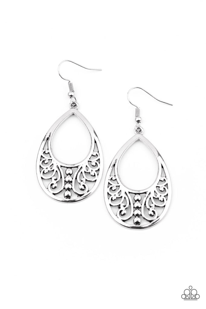 Stylish Serpentine - Silver Earring-Paparazzi Jewelry - The Sassy Sparkle
