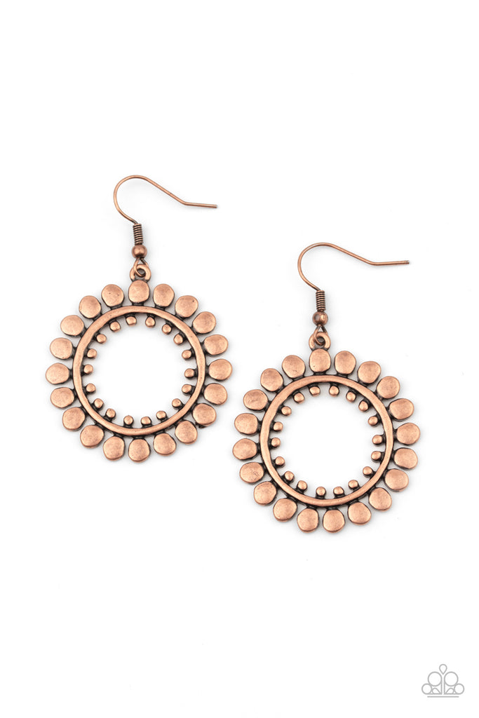 Radiating Radiance - Copper Earring-Paparazzi - The Sassy Sparkle