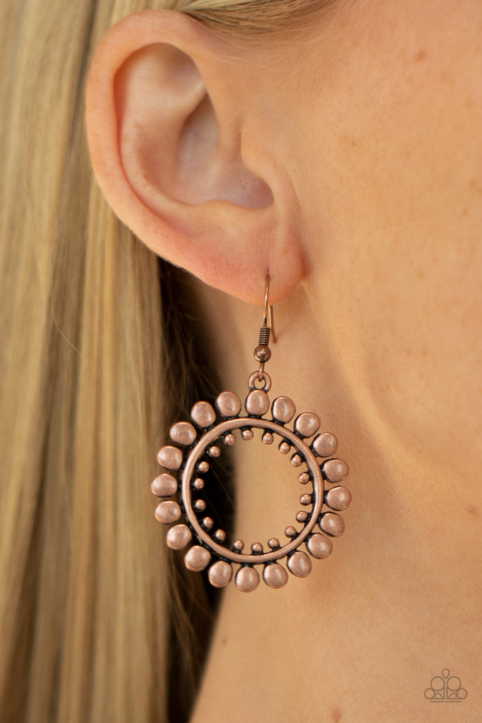 Radiating Radiance - Copper Earring-Paparazzi