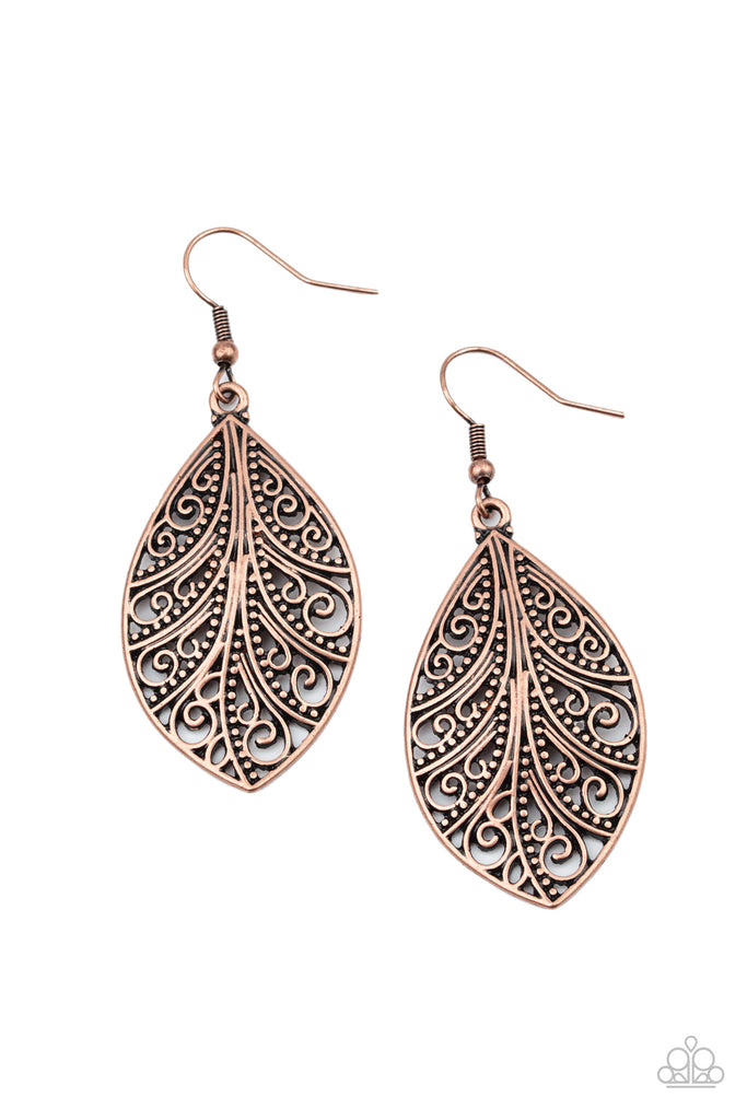 One VINE Day - Copper Earring-Paparazzi - The Sassy Sparkle