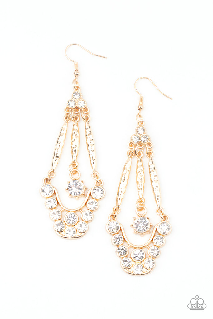 High-Ranking Radiance - Gold Earring-Paparazzi