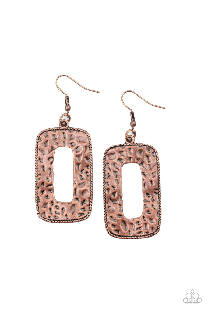 Primal Elements - Copper Earring-Paparazzi - The Sassy Sparkle
