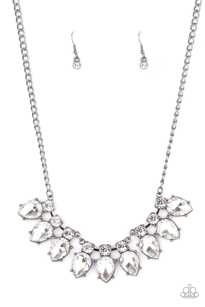 Extra Enticing - Black Gunmetal Necklace-Paparazzi