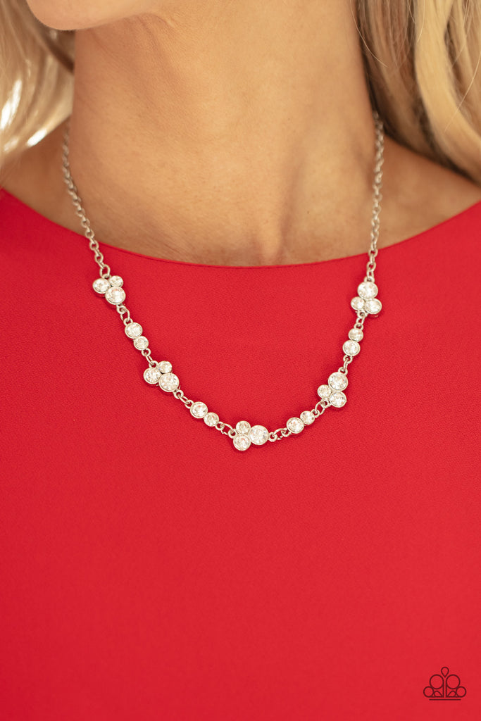 Gorgeously Glistening - White Necklace-Paparazzi - The Sassy Sparkle