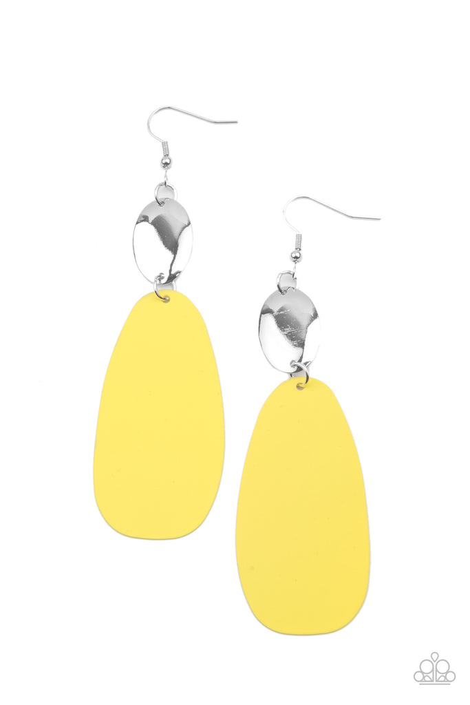 Vivaciously Vogue - Yellow Earring-Paparazzi - The Sassy Sparkle