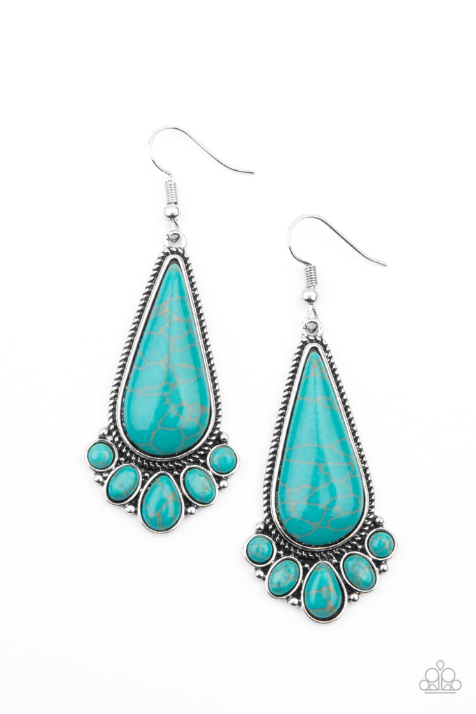 Rural Recluse - Blue Stone Earring-Paparazzi - The Sassy Sparkle