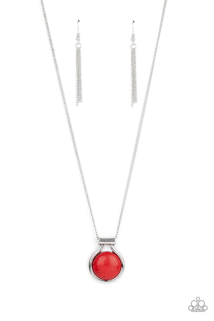 Patagonian Paradise - Red Stone Necklace-Paparazzi