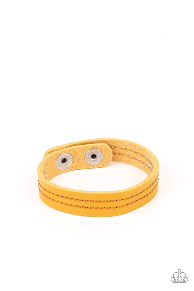 Life is WANDER-ful - Yellow Leather Urban Bracelet-Paparazzi