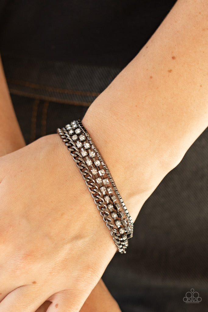 Brilliantly Beaming - Black Gunmetal Bracelet-Paparazzi