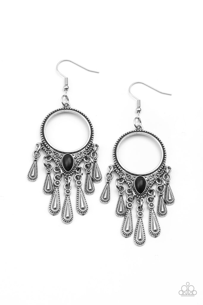 Ranger Rhythm - Black Stone Earring-Paparazzi - The Sassy Sparkle