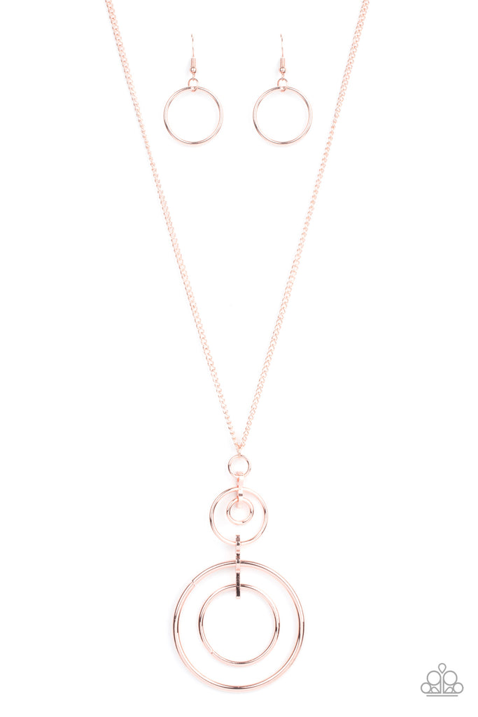 The Inner Workings - Rose Gold Necklace-Paparazzi