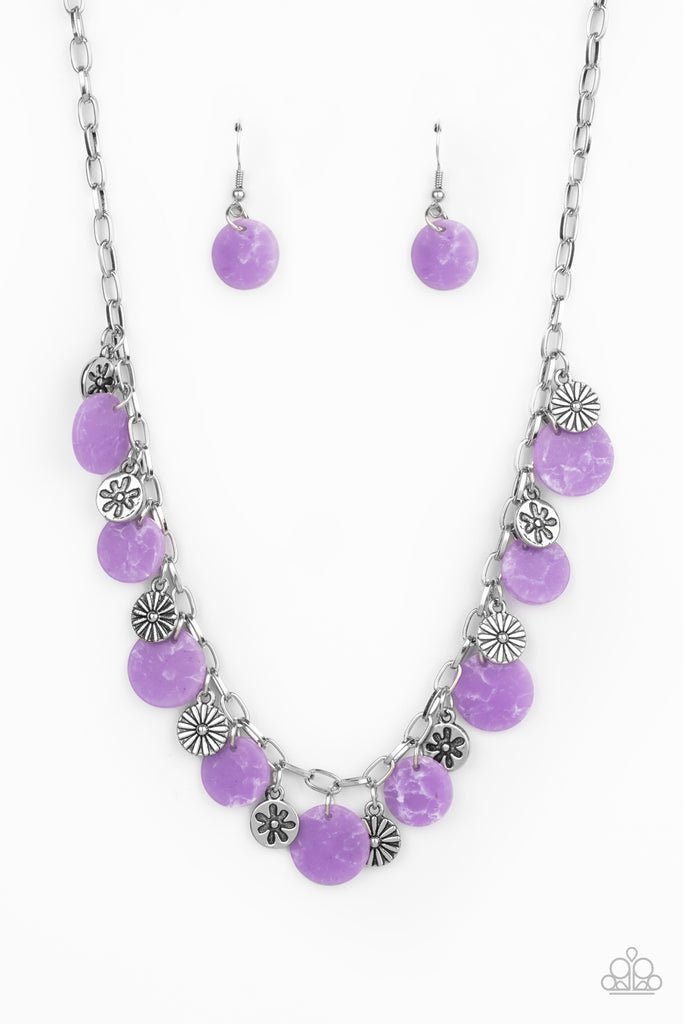 Flower Powered - Purple Necklace-Paparazzi - The Sassy Sparkle